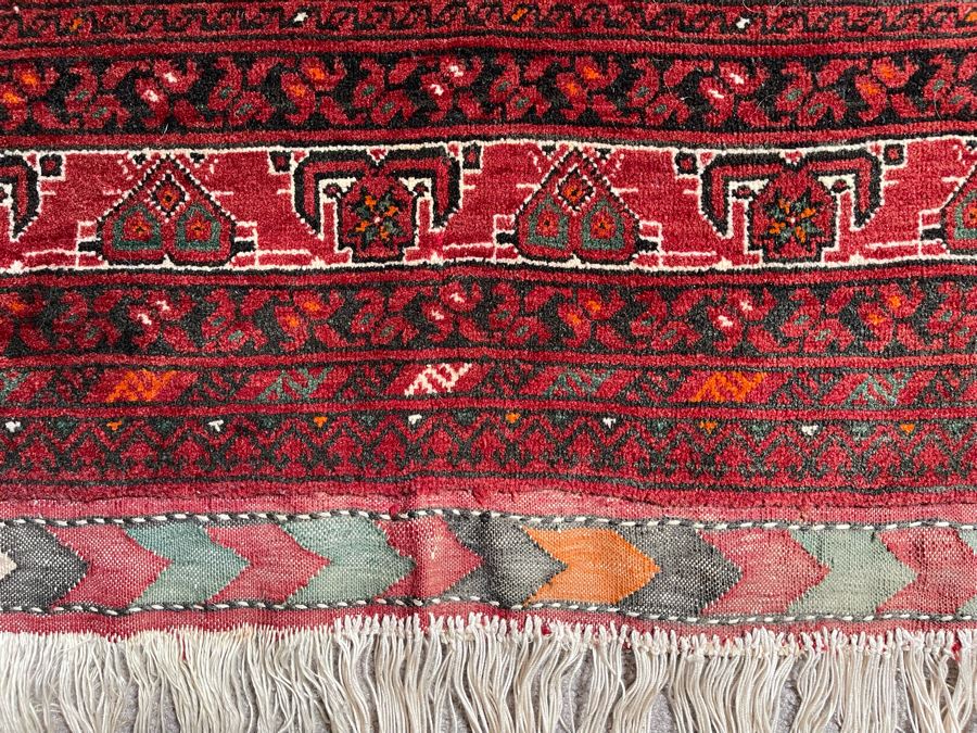 Vintage Hand-Knoted Wool Area Rug From Turkmenistan 122 X 80 [Photo 4]
