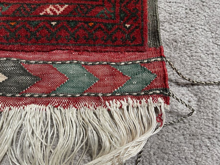 Vintage Hand-Knoted Wool Area Rug From Turkmenistan 122 X 80 [Photo 8]
