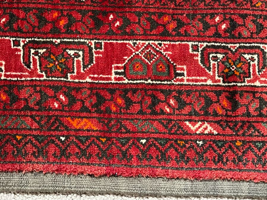 Vintage Hand-Knoted Wool Area Rug From Turkmenistan 122 X 80 [Photo 17]