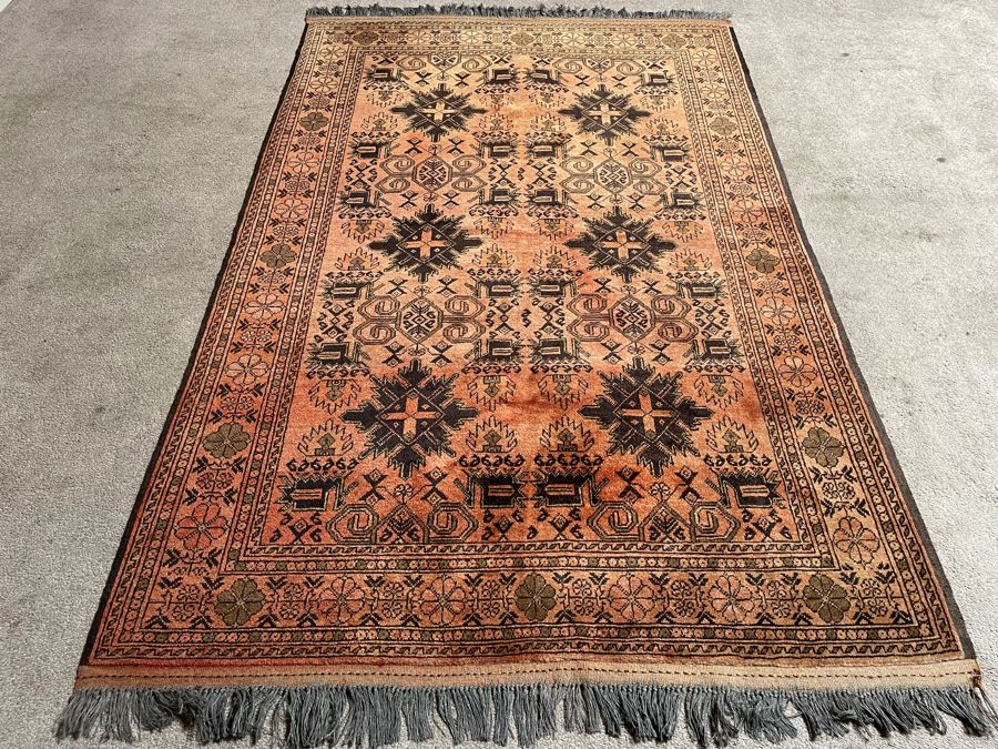 Vintage Hand-Knotted Camel Hair Area Rug From Kazakhstan 79 X 51 [Photo 2]