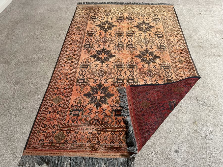 Vintage Hand-Knotted Camel Hair Area Rug From Kazakhstan 79 X 51 [Photo 8]