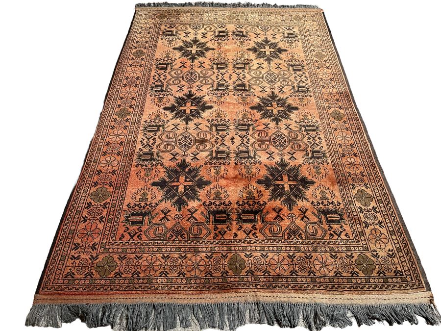Vintage Hand-Knotted Camel Hair Area Rug From Kazakhstan 79 X 51