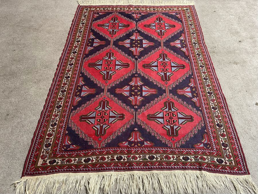 Vintage Hand-Knotted Wool Area Rug From Istanbul, Turkey 71 X 49.5 [Photo 2]