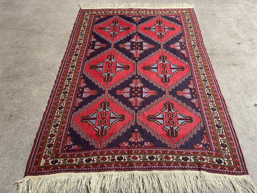 Vintage Hand-Knotted Wool Area Rug From Istanbul, Turkey 71 X 49.5 [Photo 3]
