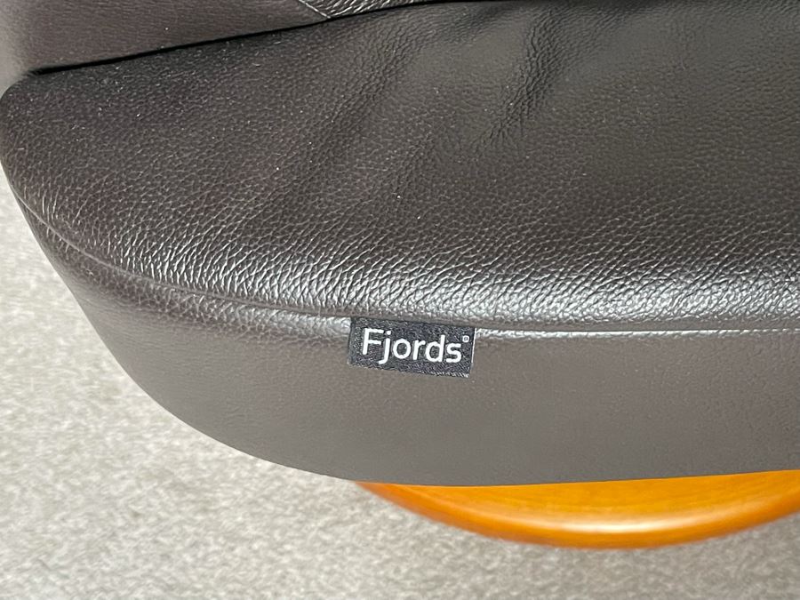 Fjords Leather Reclining Armchair With Matching Ottoman Norwegian [Photo 7]