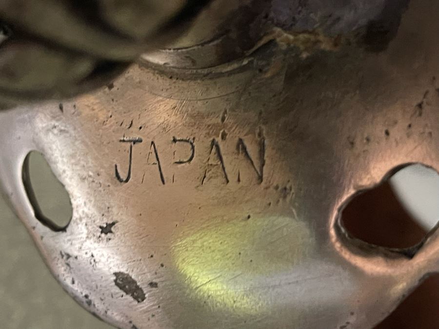 Pair Of Japanese Brass Lamps 39H With Matching Candle Holder 14H [Photo 17]