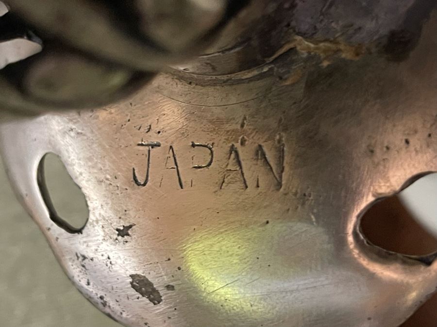 Pair Of Japanese Brass Lamps 39H With Matching Candle Holder 14H [Photo 18]