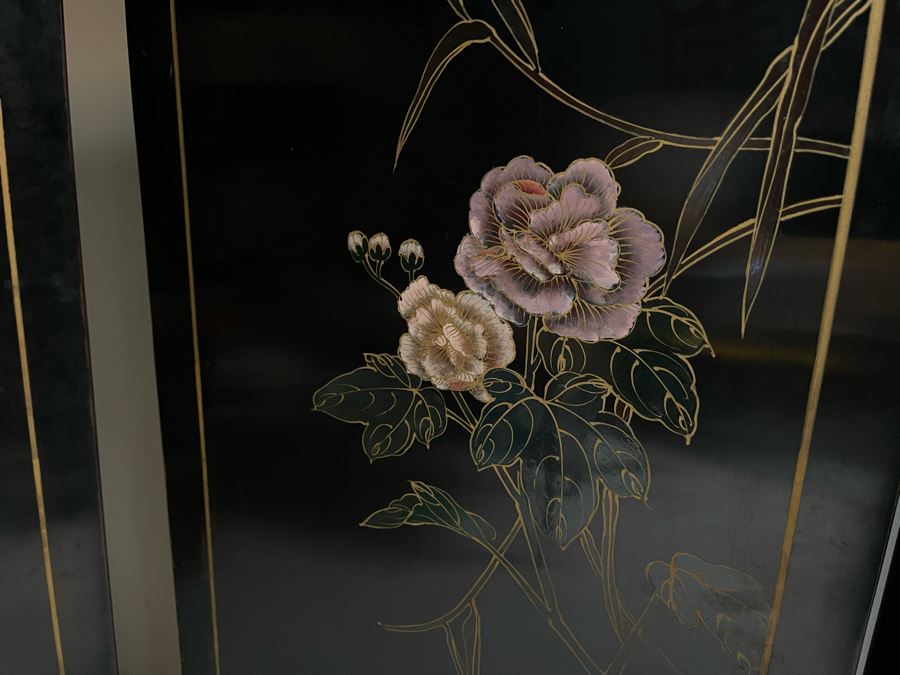 Chinese Mother Of Pearl Inlaid 6-Panel Room Divider Screens - Each Panel Measures 16W X 72H [Photo 17]