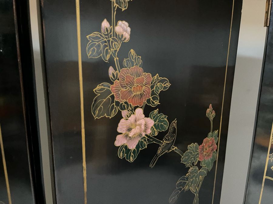 Chinese Mother Of Pearl Inlaid 6-Panel Room Divider Screens - Each Panel Measures 16W X 72H [Photo 18]