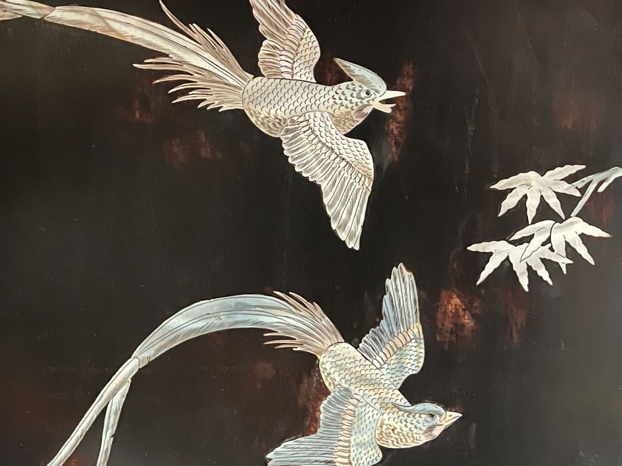 Chinese Mother Of Pearl Inlaid 6-Panel Room Divider Screens - Each Panel Measures 16W X 72H [Photo 7]