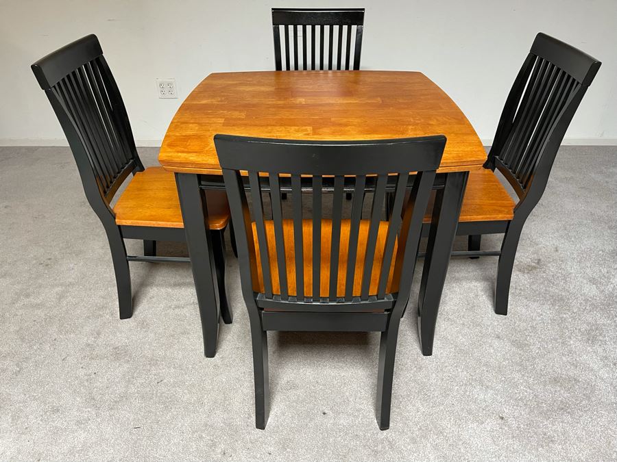 Solid Wood Dining Table With Four Chairs 36W X 29.5H [Photo 1]