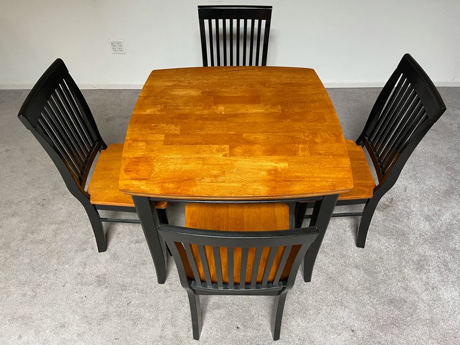 Solid Wood Dining Table With Four Chairs 36W X 29.5H [Photo 6]