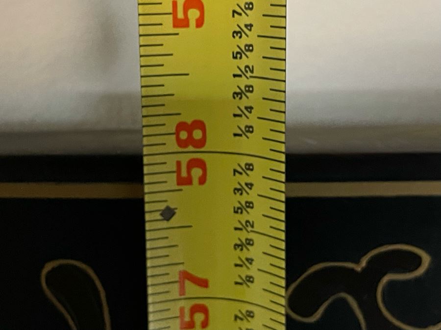 Large Chinese 6-Panel Wooden Screen With Relief Carved Semi-Precious Stones (Some Damage At Bottom / Panels Have Been Cut At Bottom) 96W X 58H - See Photos [Photo 34]