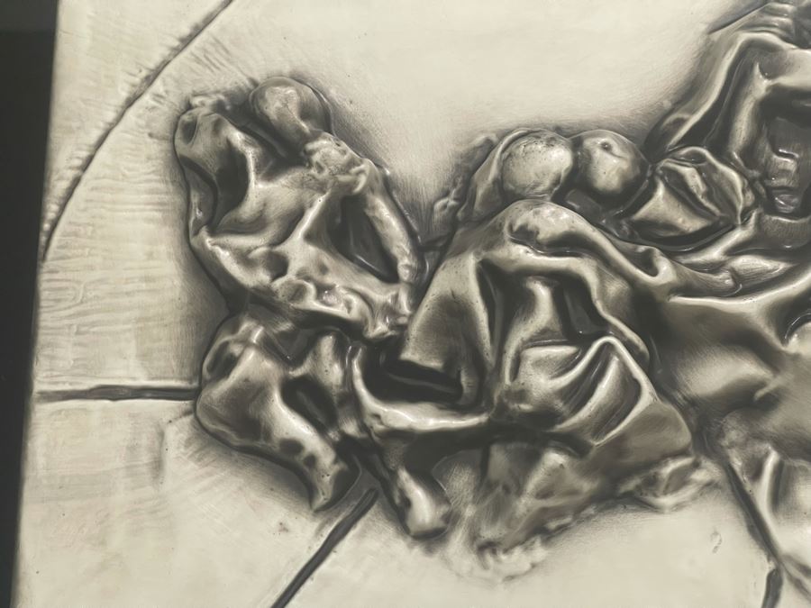 Salvador Dali (1904-1989) Bas Relief Sculpture Titled 'The Last Supper' With Silver Patina Limited Edition I 57/175 In Custom Shadowbox Frame 41 X 35 Appraised $10,750 In 1987 With Certificate Of Authenticity - See Photos [Photo 10]