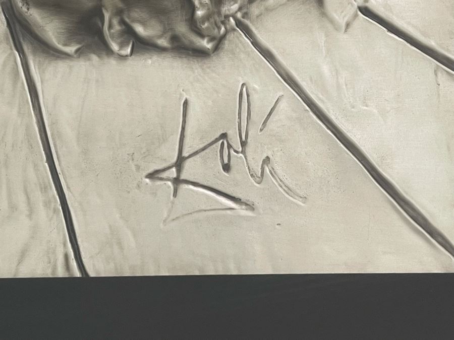 Salvador Dali (1904-1989) Bas Relief Sculpture Titled 'The Last Supper' With Silver Patina Limited Edition I 57/175 In Custom Shadowbox Frame 41 X 35 Appraised $10,750 In 1987 With Certificate Of Authenticity - See Photos [Photo 7]