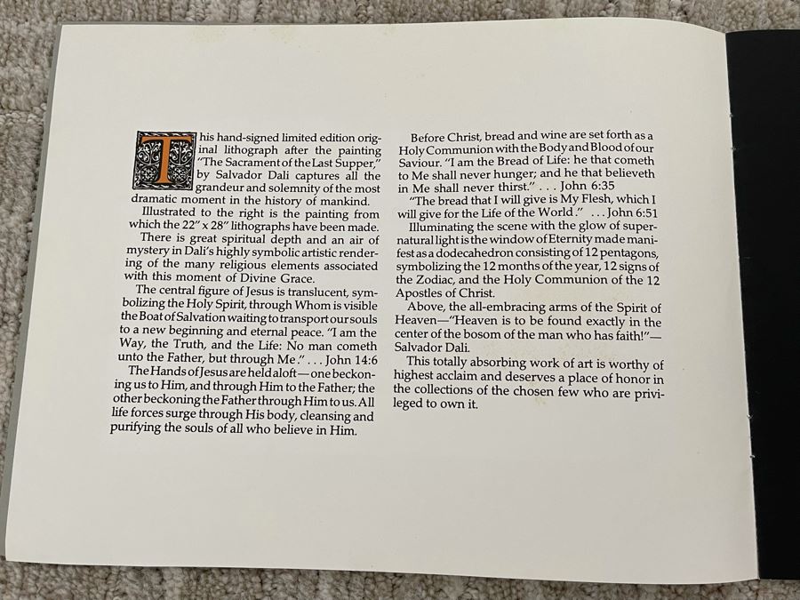 Salvador Dali (1904-1989) Bas Relief Sculpture Titled 'The Last Supper' With Silver Patina Limited Edition I 57/175 In Custom Shadowbox Frame 41 X 35 Appraised $10,750 In 1987 With Certificate Of Authenticity - See Photos [Photo 27]