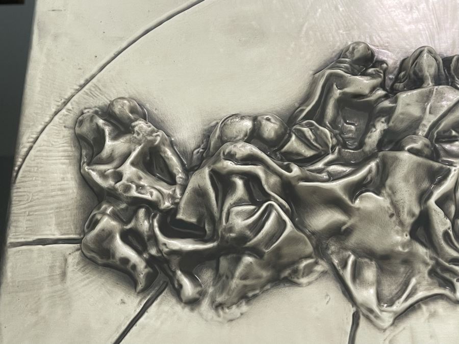 Salvador Dali (1904-1989) Bas Relief Sculpture Titled 'The Last Supper' With Silver Patina Limited Edition I 57/175 In Custom Shadowbox Frame 41 X 35 Appraised $10,750 In 1987 With Certificate Of Authenticity - See Photos [Photo 14]