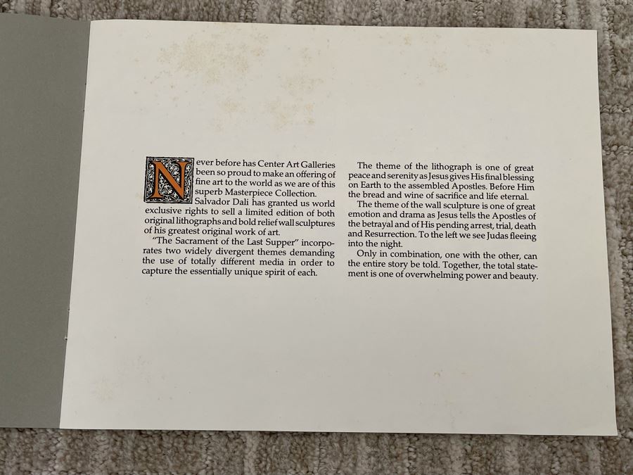 Salvador Dali (1904-1989) Bas Relief Sculpture Titled 'The Last Supper' With Silver Patina Limited Edition I 57/175 In Custom Shadowbox Frame 41 X 35 Appraised $10,750 In 1987 With Certificate Of Authenticity - See Photos [Photo 26]