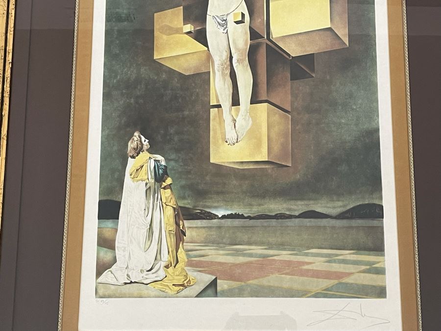 Salvador Dali (1904-1989) Hand Signed Lithograph Titled 'Corpus Hypercubicus' Limited Edition G 84/175 In Custom Frame 36 X 46 Appraised $4,800 In 1987 With Certificate Of Authenticity - See Photos [Photo 5]