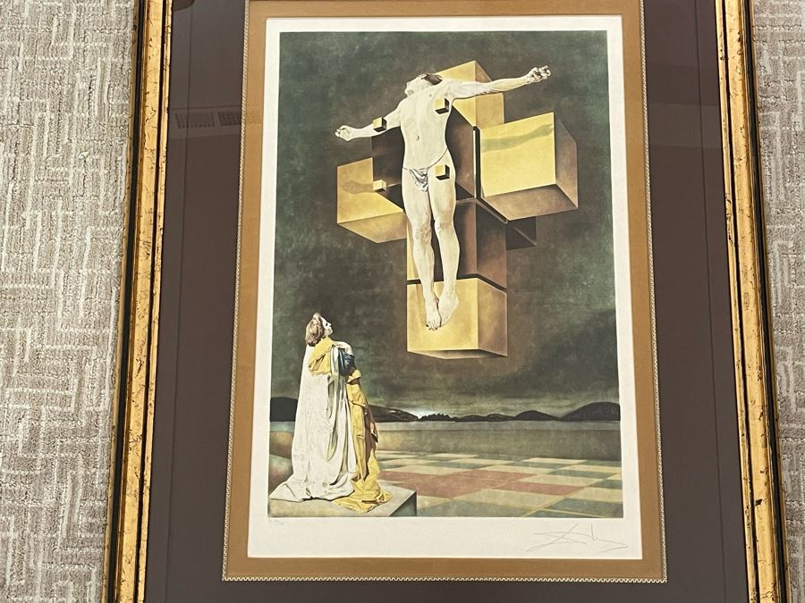 Salvador Dali (1904-1989) Hand Signed Lithograph Titled 'Corpus Hypercubicus' Limited Edition G 84/175 In Custom Frame 36 X 46 Appraised $4,800 In 1987 With Certificate Of Authenticity - See Photos [Photo 4]