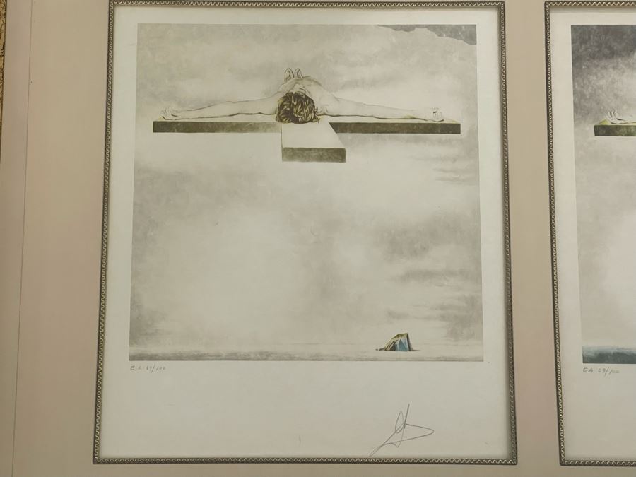 Salvador Dali (1904-1989) Hand Signed 3-D Stereoscopic Lithograph On Japon Paper Titled 'Christ Of Gala' Limited Edition EA 69/100 In Custom Frame 56 X 38 Appraised $6,600 In 1987 With Certificate Of Authenticity - See Photos [Photo 4]