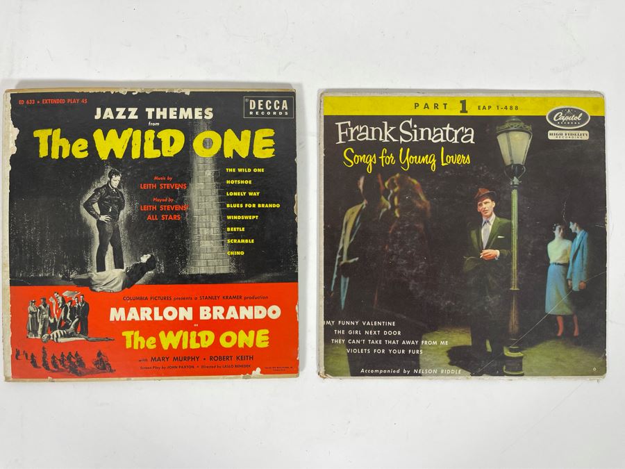 JUST ADDED - Marlon Brando In The Wild One And Frank Sinatra Songs For Young Lovers Extended Play Vinyl Records [Photo 2]