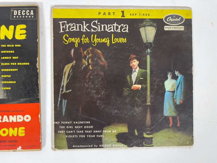 JUST ADDED - Marlon Brando In The Wild One And Frank Sinatra Songs For Young Lovers Extended Play Vinyl Records [Photo 4]