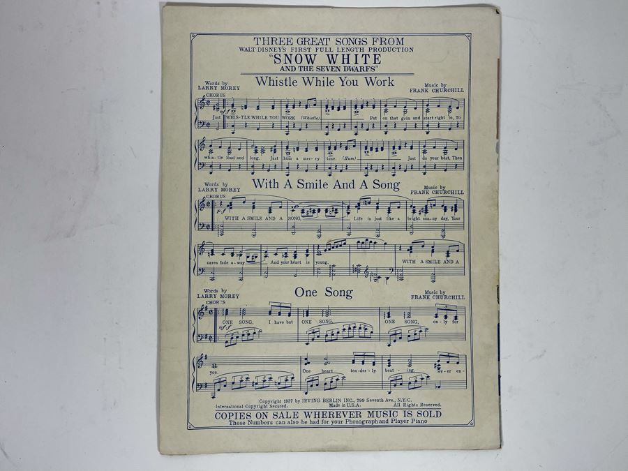 JUST ADDED - Sheet Music For Walt Disney's Snow White And The Seven ...