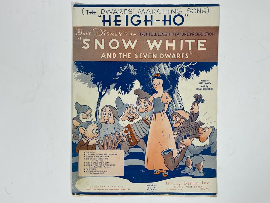 JUST ADDED - Sheet Music For Walt Disney's Snow White And The Seven Dwarfs Featuring Heigh-Ho Dwarfs' Marching Song [Photo 2]