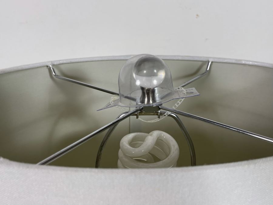 JUST ADDED - New Glass Table Lamp With Lucite Base 23H [Photo 6]
