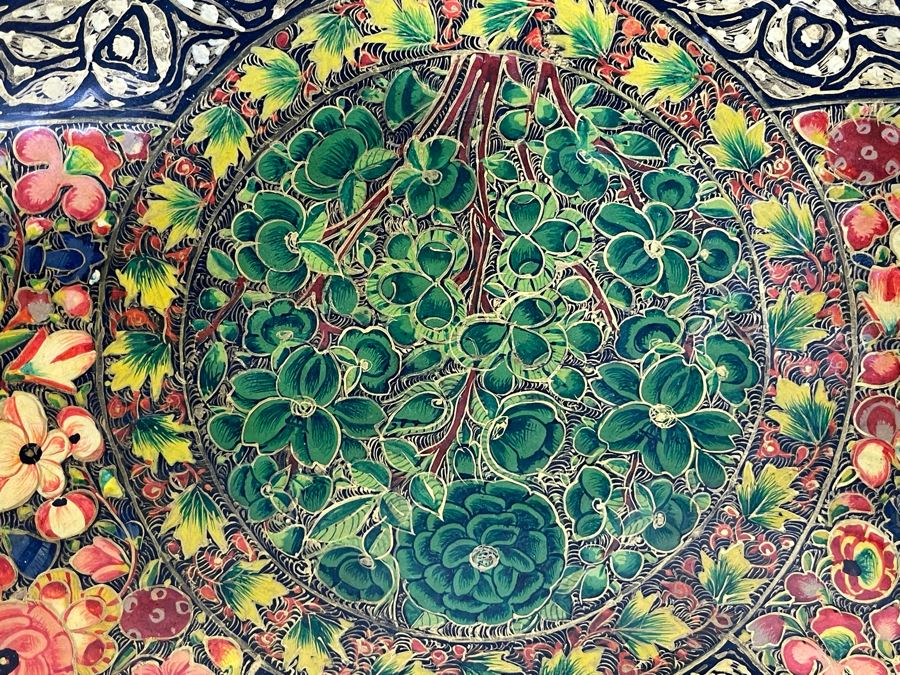 JUST ADDED - Impressive Hand Painted Indian Bowl 12R X 4.5H [Photo 13]