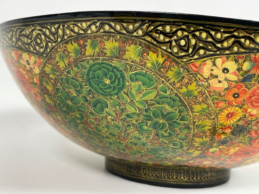 JUST ADDED - Impressive Hand Painted Indian Bowl 12R X 4.5H [Photo 16]
