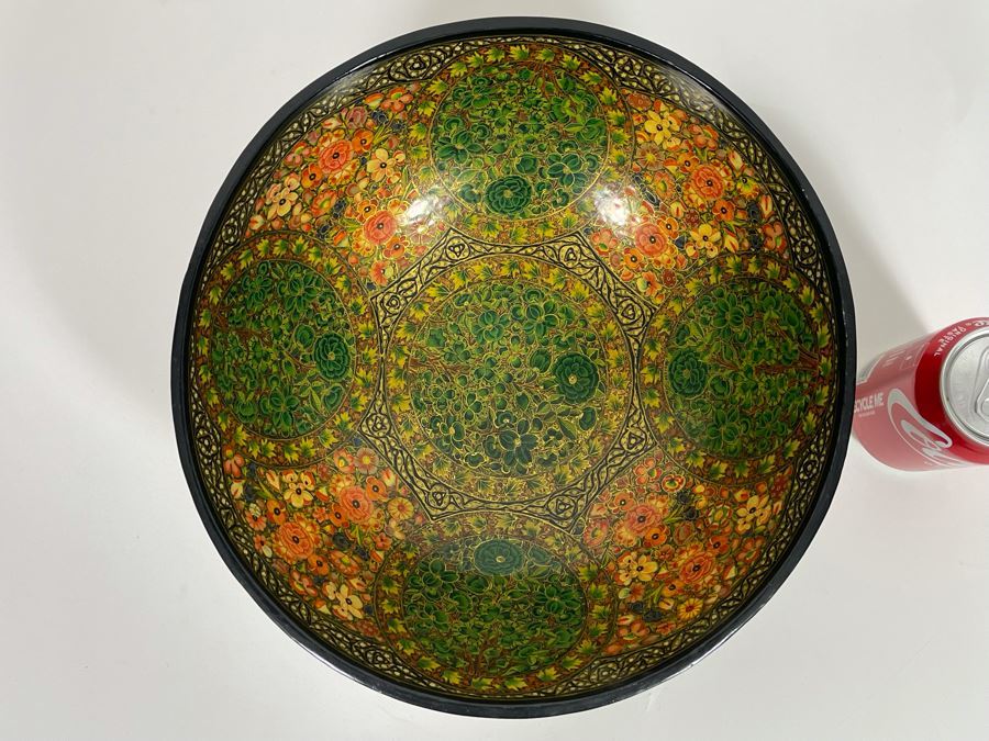JUST ADDED - Impressive Hand Painted Indian Bowl 12R X 4.5H [Photo 4]