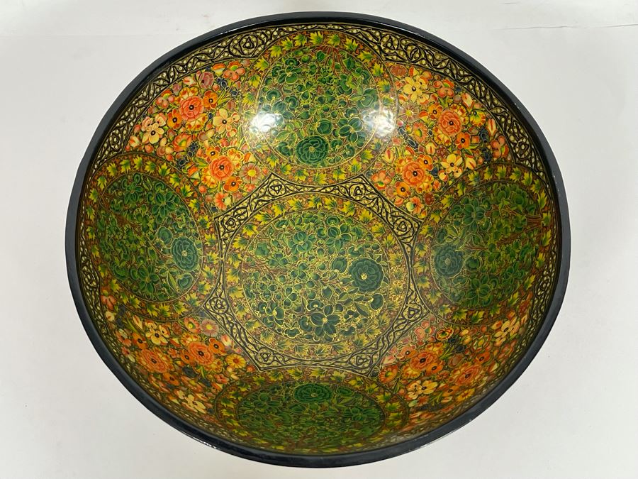 JUST ADDED - Impressive Hand Painted Indian Bowl 12R X 4.5H [Photo 11]