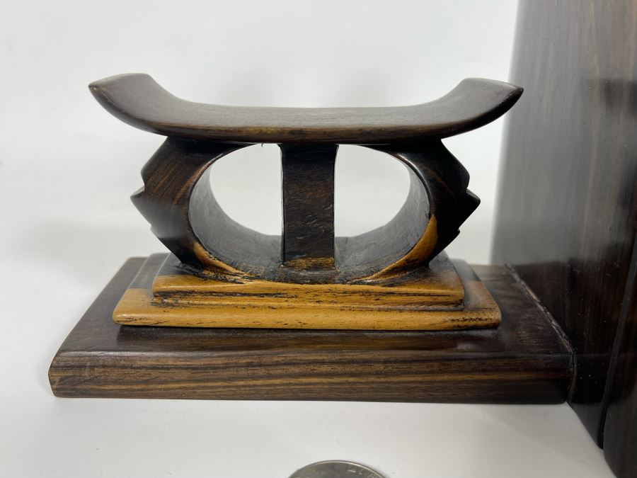 JUST ADDED - Pair Of Vintage African Hand Carved Wooden Bookends  [Photo 7]
