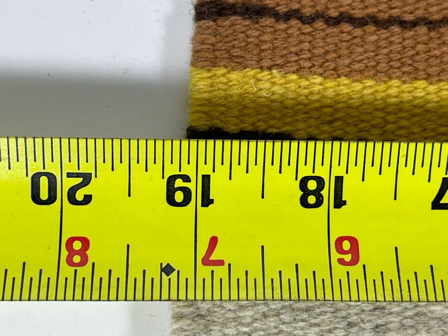 JUST ADDED - Small Hand Woven Wool Mat From Chimayo, New Mexico 21 X 19 [Photo 5]