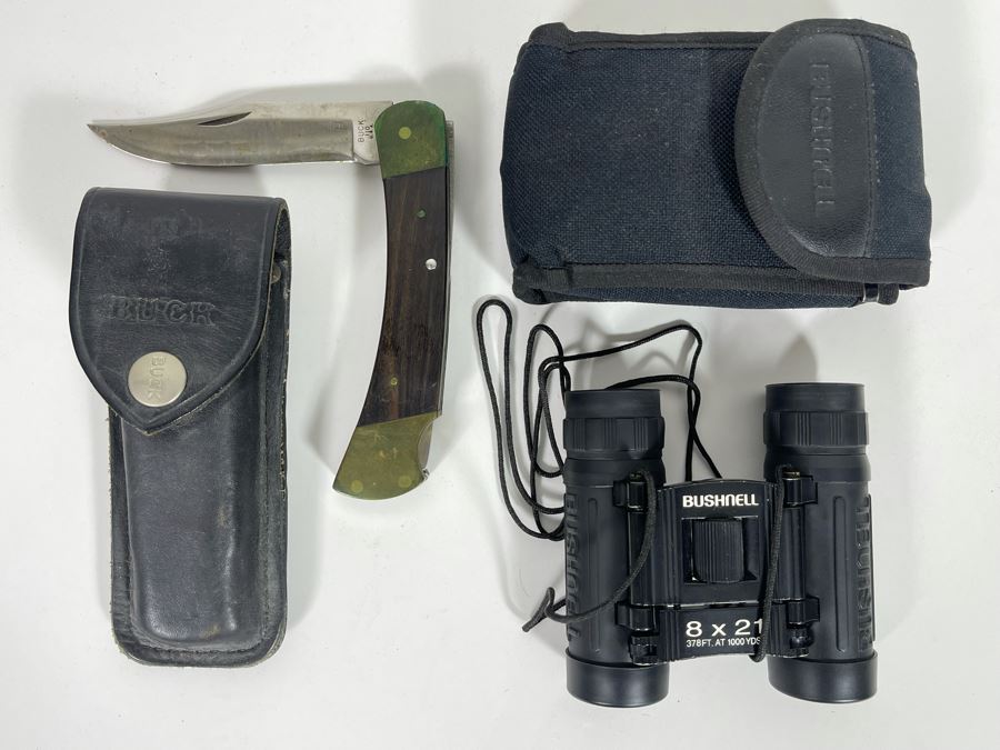 JUST ADDED - Vintage BUCK Pocket Knife And Portable Bushnell Binoculars [Photo 2]