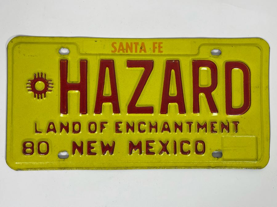 JUST ADDED - Santa Fe New Mexico License Plate Hazard Land Of Enchantment