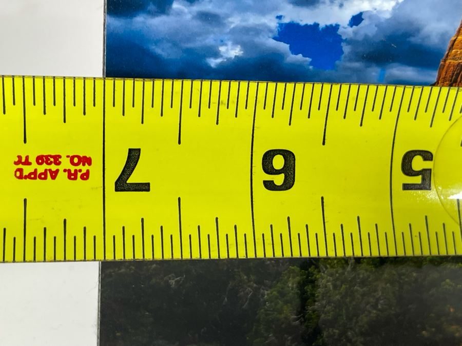 JUST ADDED - Small Hand Signed Henry Sautter Photograph Of Sedona Arizona Courthouse Butte Clouds 7 X 5 With Display Stand [Photo 6]