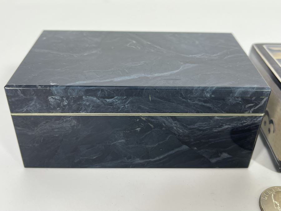 JUST ADDED - Pair Of Handmade Boxes Filled With Various Foreign Coins [Photo 7]