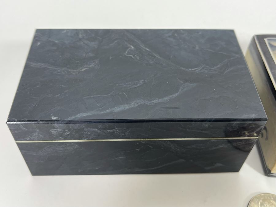 JUST ADDED - Pair Of Handmade Boxes Filled With Various Foreign Coins [Photo 8]