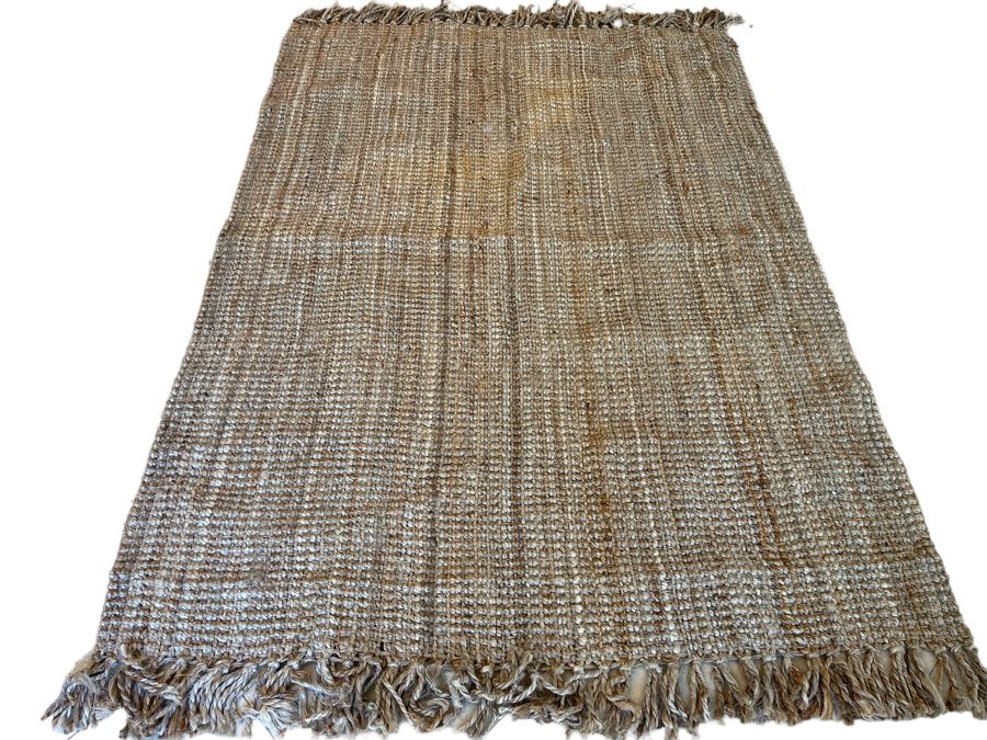 JUST ADDED - Jute Boucle Fringe Area Rug 5' X 7' [Photo 2]