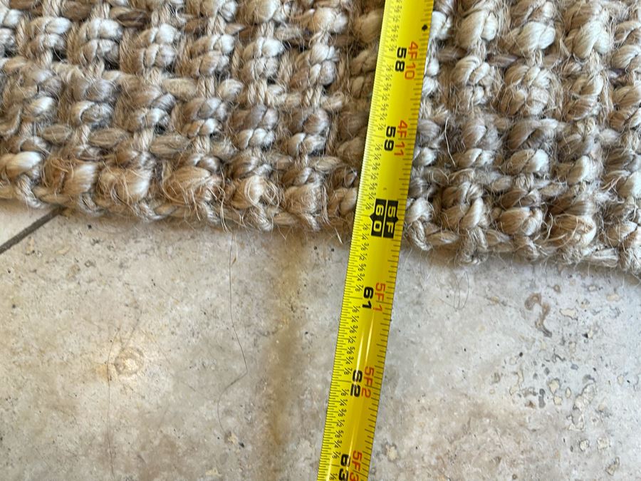 JUST ADDED - Jute Boucle Fringe Area Rug 5' X 7' [Photo 6]