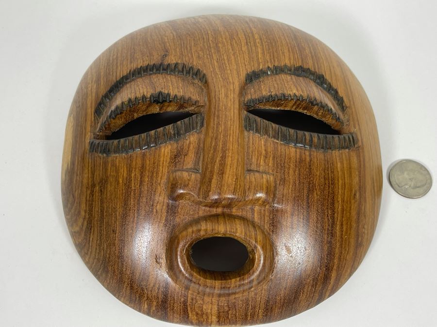 JUST ADDED - Hand Carved Wooden Ethnic Mask 7W X 8H [Photo 1]