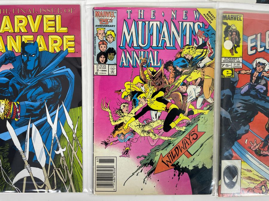 Eight Vintage Marvel Comic Books: Thor, Marvel Fanfare, Master Of Kung Fu, The New Mutants, Elf Quest [Photo 8]