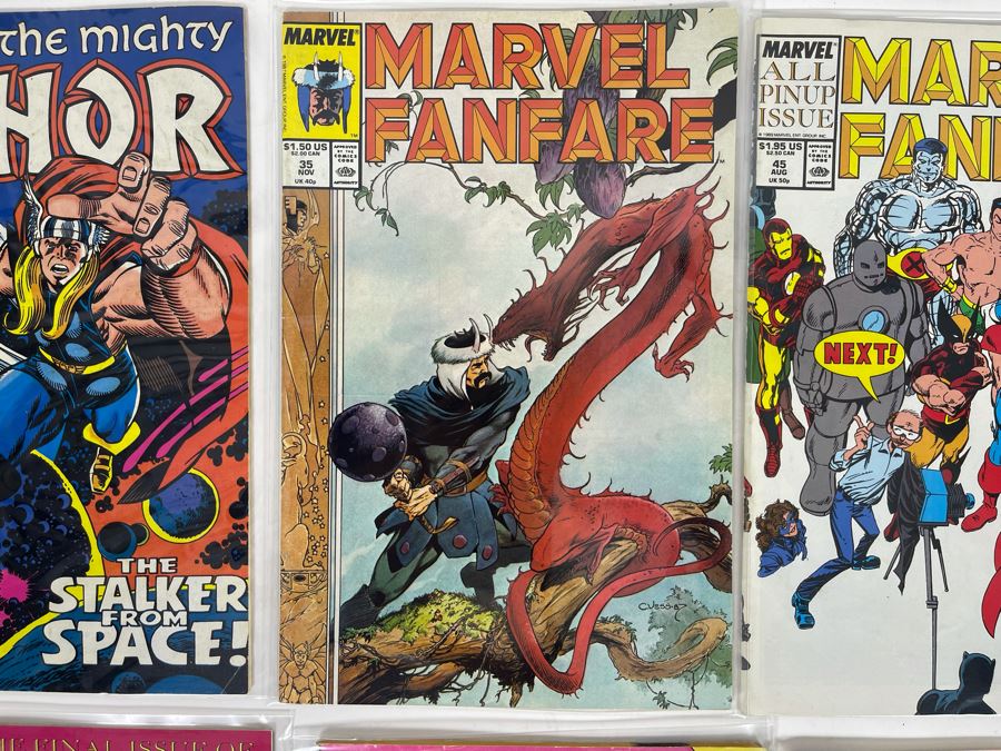 Eight Vintage Marvel Comic Books: Thor, Marvel Fanfare, Master Of Kung Fu, The New Mutants, Elf Quest [Photo 4]