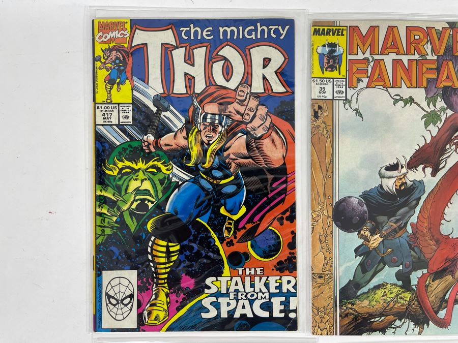 Eight Vintage Marvel Comic Books: Thor, Marvel Fanfare, Master Of Kung Fu, The New Mutants, Elf Quest [Photo 3]