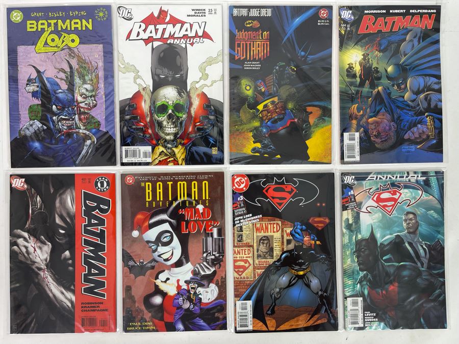 Eight DC Batman Comic Books And Graphic Novels