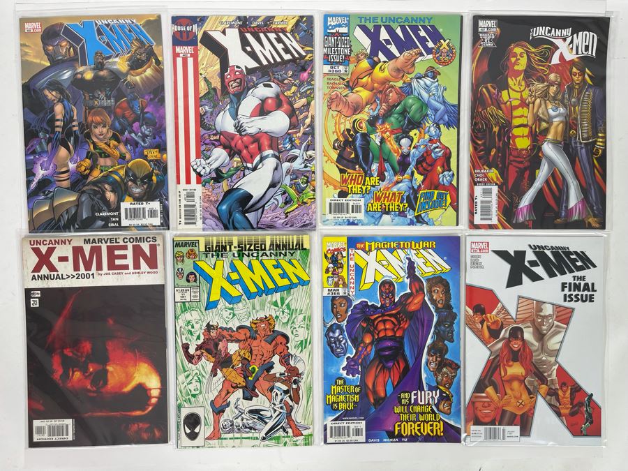 Eight Marvel Uncanny X-men Comic Books