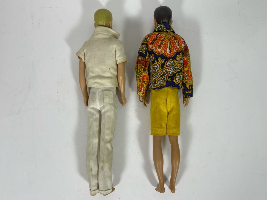 Pair Of Early Vintage Barbie Ken Dolls Marked: 1) Ken R C 1960 By Mattel Inc Hawthorne Calif USA And 2) Ken TM Pats Pend C MCMLX By Mattel Inc [Photo 7]